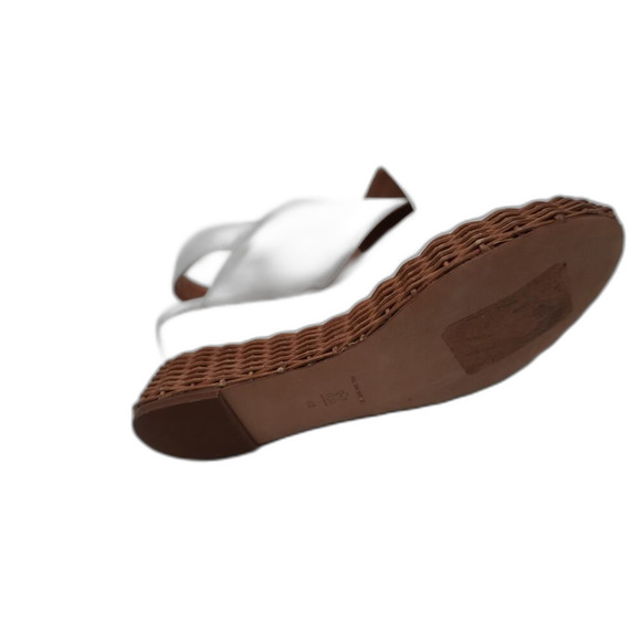 Paloma Barcelò White Sandals Wedges with crisscross traps Woven texture. Size 40 - Picture 8 of 9